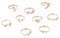 Generic 9 pezzi Love Butterfly Star Moon Diamond Combinazione Anello Donna, Resina, Nessuna pietra preziosa