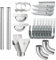 Dachrinnen Komplettset verzinkt farbig | 8tlg. 250mm | 7tlg. 280mm | 6tlg. 333mm (Verzinkt ohne Farbe, 4 Meter 8tlg. 250mm)