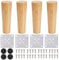 Zocipro 4 Stück Möbelfüße Holz, 15cm Konisch Eiche Holzfüße für Möbel, Möbelbeine, Schrankfüsse, Sofa Füße, Möbelfüsse mit Montageplatten für Stühle und Sofa Bett Schrank Couch