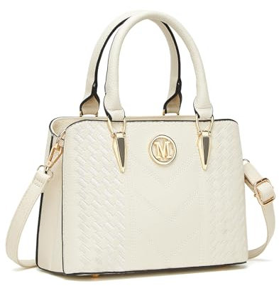 Miss Lulu Borsa a Mano Donna Nero Medie, Borse Tracolla PU Pelle, Tote Spalla Bag Eleganti, Tracolla Regolabile per Viaggi, Università e Lavoro