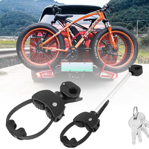 Fahrradträger Set mit Ratschenriemen, Rahmenhalter Ø25+30mm für Fahrrad/Ebike,Verstellbare Ratschenriemen-Befestigung, abnehmbar (Schwarz/Silber)