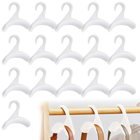 KFSCIP 16 Pcs Bag Hanger, Handbag Storage, Handbag Hanger, Handbag Storage Solutions, Bag Hooks for Table, for Hanging, Backpacks, School Bags, Scarf, Belt and Tie, White
