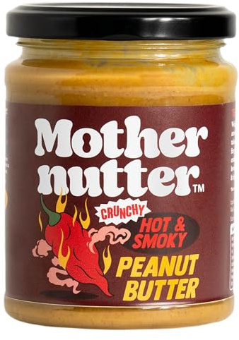 Wild & Fruitful MOTHERNUTTER Hot & Smoky Crunchy Peanut Butter (350g) | 100% Natural, Vegan, Gluten-Free | Hand-Made in Cumbria