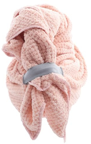 CONGARTENO Super Absorbent Fleece Hair Drying Cap Schnelltrocknendes Haartuch mit Wasseraufnahme Wiederverwendbar und Leicht für Zuhause Reisen und Hotel Passend für Nasses Haar Rosa