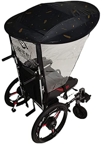 Elektrischer Rollstuhl-Regenschirm, Sonnenschutz, Regenschutz, UV-beständiger Schutz, Rollstuhl-Überdachung, Schirmständer für die meisten Rollstühle