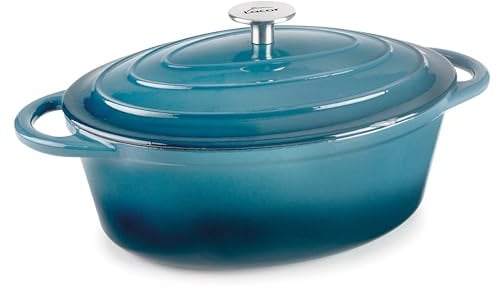 LACOR 71709 - Cacerola Hierro Fundido Esmaltado, 3, 5 Litros, 29 x 21 cm | En hierro robusto, para guisos y cocciones uniformes; apto para inducción y horno, apto para lavavajillas, cómodo y funcional