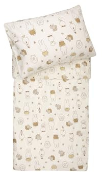 Jollein Kinderbettwäsche – Miffy Family Farm – 100x140cm – 100% Baumwolle – Babybettwäsche mit Kissenbezug – Kinder Bettdecken Set – Bettwäsche Set