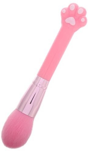 DECHOUS Pinceau à Blush Forme Patte de Chat Rose, Brosse Lissante pour Cheveux en Plastique et Nylon, Prise en Main Confortable, pour Maquillage du Visage et Voyage