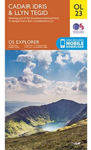 Cadair Idris & Llyn Tegid Map | Snowdonia National Park | Ordnance Survey | OS Explorer Map OL23 | Wales | Walks | Hiking | Maps | Adventure