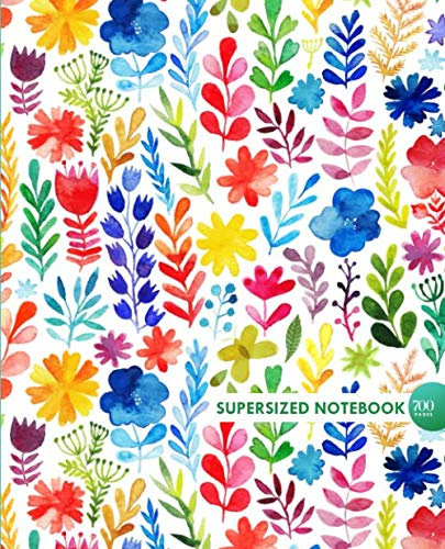 Supersized Notebook | 700 Lined Pages, Garden Theme: 7.5 x 9.25 in, with Table of Contents and Page Numbers, Golding’s Large Journal Series
