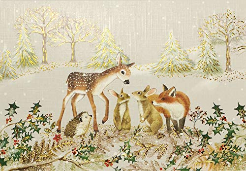 PETER PAUPER PRESS Furry Friends Small Boxed Holiday Cards (Christmas Cards, Greeting Cards)