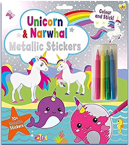 Unicorn & Narwhal Metallic Aufkleber