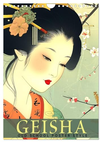 Geisha - Old School Poster Style (Wandkalender 2026 DIN A4 hoch), CALVENDO Monatskalender