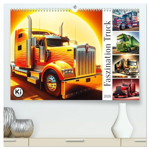 Faszination Truck: KI-Designs von Lack und Leistung (hochwertiger Premium Wandkalender 2026 DIN A2 quer), Kunstdruck in Hochglanz: Spektakuläre Trucks ... Designs und Farben. (CALVENDO Mobilitaet)