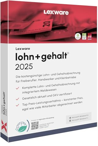 Lexware lohn+gehalt 2025, Basis, Minibox (365 Tage), Einfache Lohn- und Gehaltsabrechnungs-Software