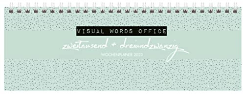 Tischquerkalender Visual Words Office 2023: 1 Woche 2 Seiten; Bürokalender mit viel Platz für Notizen; Format: 29,8 x 10,5 cm