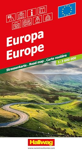 Hallwag Strassenkarte Europa 1:3,6 Mio.: Inkl. Ortsverzeichnis und Reiseinformationen
