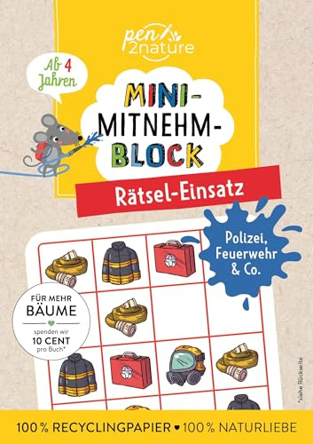 Mini-Mitnehm-Block Rätsel-Einsatz: Rätselspaß im Mini-Format für unterwegs I mit Polizei, Feuerwehr und Co. I Ab 4 Jahren
