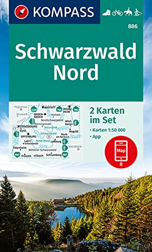 KOMPASS Wanderkarten-Set 886 Schwarzwald Nord (2 Karten) 1:50.000: inklusive Karte zur offline Verwendung in der KOMPASS-App. Fahrradfahren. Reiten. Langlaufen.