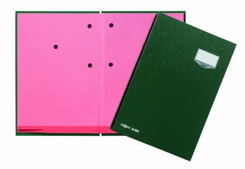 Pagna 24202-03 Unterschriftsmappe, 20-teilig mit ECO-Einband, rosa Löschkarton grün