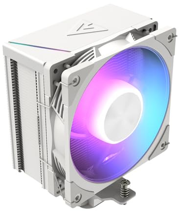 MODECOM Volcano 0C T201 ARGB Weiß CPU Luftkühler | Prozessorlüfter mit 120mm PWM Lüfter | Leiser CPU Cooler für Gaming PC | Adressierbare RGB Beleuchtung | Kompatibel mit Intel & AMD Sockel