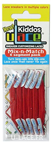 U-Lace Kiddos Elastische Schnürsenkel für Kinder von 3 bis 7 Jahren – 14 Farben erhältlich – Achtung: mindestens 2 Packungen für ein Paar Turnschuhe, Sorgfältig die ösen zählen!