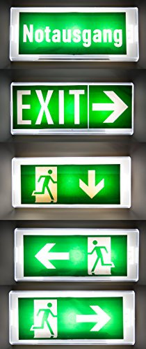 Cartel con luz de emergencia para salida de emergencia, 220.00V