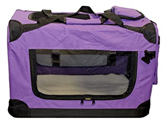 walexo Faltbare Hundebox Hundetransportbox Katzentransportbox Katzenbox (LILA, XL)
