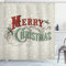 ABAKUHAUS Weihnachten Duschvorhang, Stern-Schneeflocke Retro, Stoffliches Gewebe Badezimmerdekorationsset mit Haken, 175 x 180 cm, Eischale Sea Green Rubin