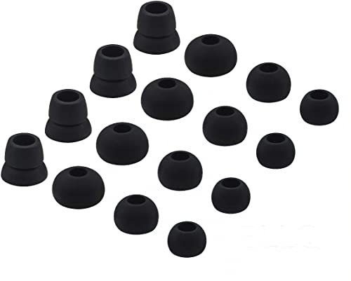 BLLQ Black Replacement Earbuds Tips with Storage Box for Beats Powerbeats3 Headphones -Eartips 16PCS 8 Pairs with 4 Size Options for Powerbeats Black pbb16
