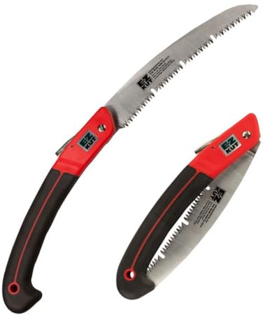 EZ KUT WOW Folding Saw 10” – Heavy-Duty Hand Saw for Tree Trimming, Pruning & Wood Cutting – Compact Foldable Design for Camping, Hunting & Survival – Razor Sharp SK4 Steel Blade
