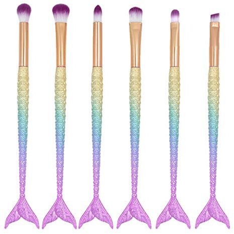 Ranvi pinceau de maquillage sirène 6 pièces pinceau pour les lèvres pinceau fard à paupières(style sirène 1)