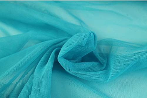 Tüll/Soft Mash - Meterware - für Bekleidung & Deko - Breite 150 cm - Soft und hochwertig (Aqua)