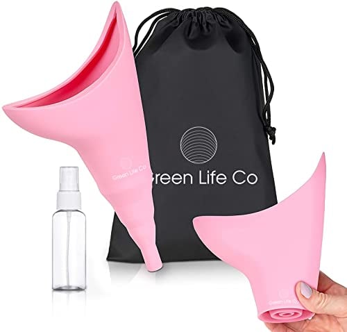 Female Urinal Portable No Overflow No Leak Reusable Pee Funnel – Sturdy & Bigger For More Comfort - Female Urination Device For Women Stand To Pee & Carabiner For Camping, Hiking & Travel (pink)