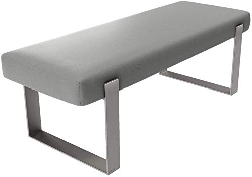 Vant Gepolstert Schlafzimmer Bett Bank - Wohnzimmer & Salon Ottomane - 158 kg Gewicht Kapazität (Vintage Leder Licht Grau)