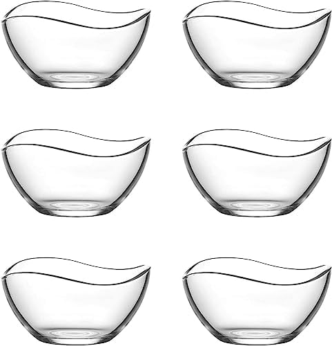 JANTI Set De Bol en Verre De 310 ml - Parfait Comme Bol petit Dejeuner, Saladier en Verre et Bol À Dessert - Résistant Aux Rayures Bol en Verre, Empilable Coupe a Glace