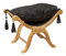 Biscottini Schlafzimmerstuhl, schwarz, 74 x 54 x 46 cm, Eingangsbank im Luxus-Stil, XVI Gold, Sitzbank Bett und Fußhocker, Barock-Einrichtung