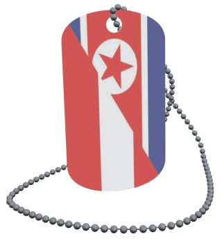 U24 Dog Tag Erkennungsmarke ID Tag an Kette Flagge Nord Korea-Österreich Alu 30 x 50 mm