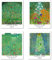 Kunstdruck Ungerahmt Bilder Set von 4, Poster Größe: 20x25 cm Premium Kunstpapier Wanddeko Stilvolles 4 Stück Abstrakt Wald Pflanzen Panorama Bild Passenden Raumdekoration Deko Gustav Klimt Paintings