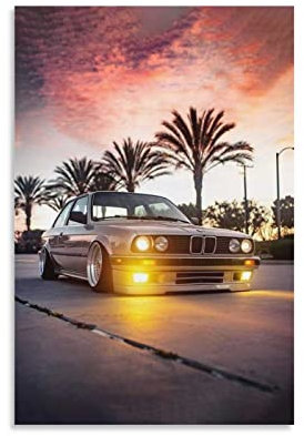 Auto-Poster Bmw E30 M3, dekoratives Gemälde, Leinwand, Wandkunst, Wohnzimmer, Poster, Schlafzimmer, Gemälde, 30 x 45 cm