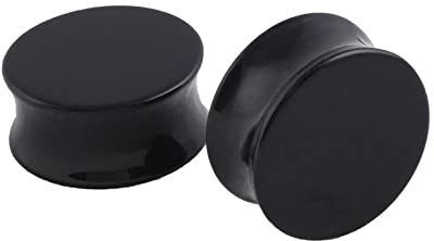 Beydodo Ohr Tunnel Set, Ohr Plugs 3-30MM Rund Schwarz Tunnel Piercing Ohr Expander 2PCS