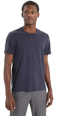 Icebreaker Men's Natural Blend Central Classic Slim Fit T-Shirt - for Everyday Use, Gym & Training - Midnight Navy, M