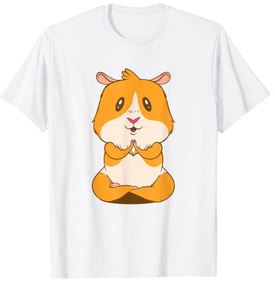 Niedliches Meerschweinchen Yoga Cartoon Haustier Hamster Nager T-Shirt