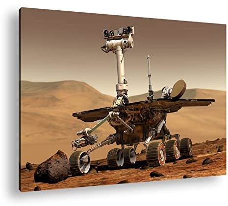 Leinwandbild Der Mars Rover auf Entdeckungsreise Format: 120x80 cm XXL Kunstdruck Bild auf Keilrahmen/Wandbild/Wohnzimmer Deko