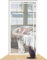 SHRRL Moustiquaire renforcée pour chat pour porte de 120 cm x 220 cm, très résistante aux animaux domestiques avec fermeture éclair, empêche les chiens et les chats de courir hors de la maison, blanc