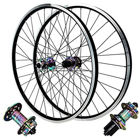 DYSY MTB Fahrrad Laufradsatz 26/27,5/29 Zoll, Aluminiumlegierung V-Bremse Hybrid-/Mountainbiken 2250g Felge Scheibenbremse HG Abgedichtete Lager 32 Loch für 7/8/9/10/11/12 Speed