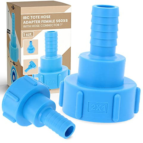 IBC Behälter Schlauchadapter Tankschlauchadapter IBC-Tankadapter Adapter S60x6 x 1'' Schlauchauslass Tankanschluss Schlauchtülle Rohrverbinder Gartenschlauch Armaturen-Werkzeuge