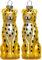 Set von 2 mundgeblasenen Glas Leopard Weihnachten Ornamente für Weihnachtsbaum