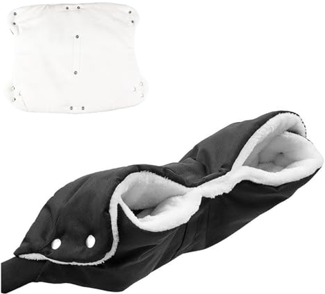 Kinderwagen Handwärmer, Handschuhe Kinderwagen, Kinderwagenmuff Atmungsaktiv Wasserfest Winddicht, Winter Geschenk für Neue Eltern (Schwarz)
