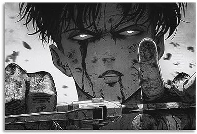 VZRSQZK Attack on Titan Levi Ackerman Poster, dekoratives Gemälde, Leinwand-Wandposter und Kunstdruck, modernes Familienschlafzimmer-Dekor-Poster, 60 x 90 cm